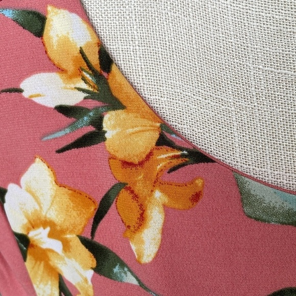 Cato Garnet Rose Floral‎ Print Long Sleeve Dress - Picture 2 of 8